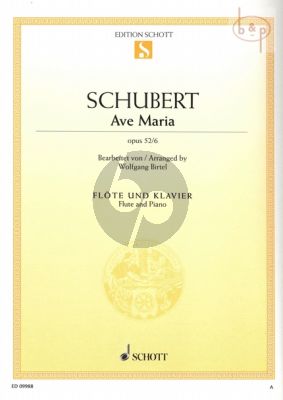 Ave Maria Op.52 No.6 for Flute and Piano