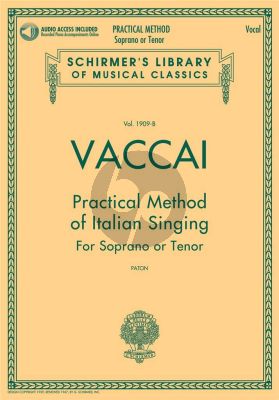 Vaccai Practical Method of Italian Singing Soprano or Tenor Book with Audio (edited by John Glen Paton)