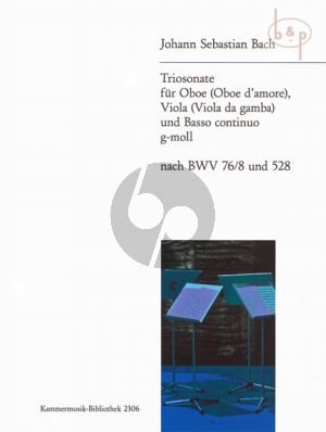 Triosonate g-moll nach BWV 76 / 8 und 528 (Oboe[Oboe d'Amore]-Viola-Bc)