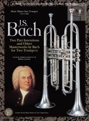 Bach 2 Part Inventions and other Master Works for 2 Trumpets (Bk-2 CD's) (Bob Zottola) (MMO)