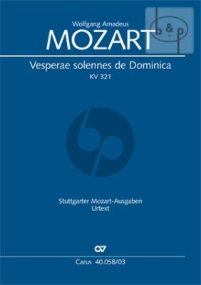 Mozart Vesperae solennes de Domenica KV 321 Soli-Chor-Orchester-Orgel Klavierauszug (Bernhard Janz)