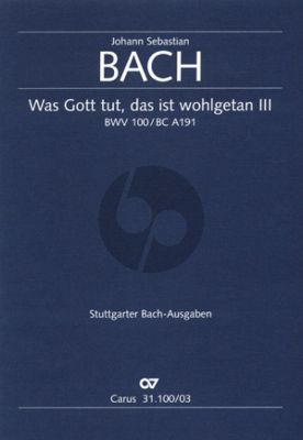 Bach Kantate No.100 Was Gott tut, das ist wohlgetan BWV 100 Soli SATB, Orchester und Bc Klavierauszug (Kantate zur Trauung) (Herausgegeben Reinhold Kubik)