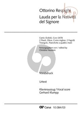 Lauda per la Nativita del Signore (Soli-Choir- Orch.) (Vocal Score)