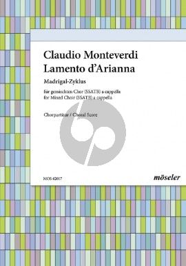 Monteverdi Lamento d'Arianna SSATB (Score) (Gottfried Wolters) (Wolters)