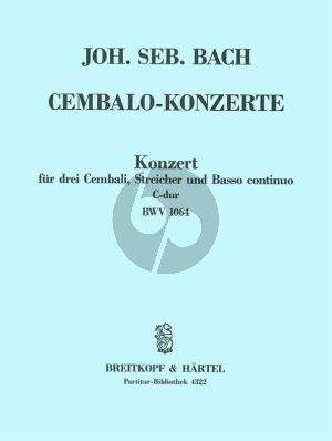 Konzert C-dur BWV 1064 3 Cembali-Streicher-Bc Partitur