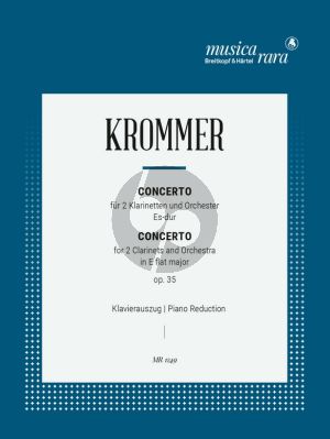 Krommer Concerto E-Flat major Op.35 for 2 Clarinets and Orchestra - Edition for 2 Clarinets and Piano (Edited by H. Dechant)