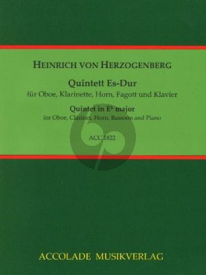 Herzogenberg Quintett Es-dur Op.43 Oboe-Klar.[Bb]-Horn[Eb]-Fagott und Klavier (Part./Stimmen) (Bodo Koenigsbeck)