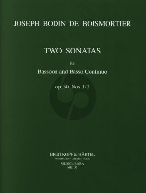 Boismortier 2 Sonatas Op.50 No.1 - 2 e-minor/G-major for Bassoon and Bc (Edited by Kim Walter)