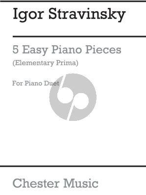 Strawinsky 5 Easy Pieces piano 4 hands (Elementary Prima)