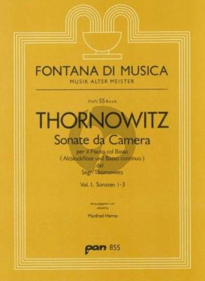 Thornowitz 6 Sonaten Vol.1 No. 1 - 3 Altblockflote und Bc (Manfred Harras)