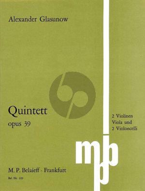 Glazunov Quintet Op. 39 Strings (Parts)