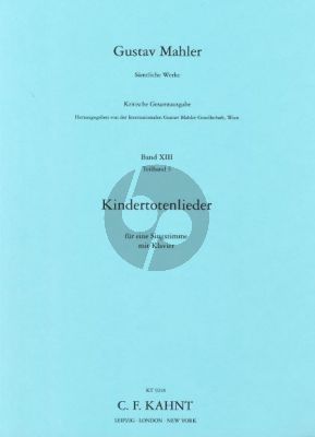 Mahler  Kindertoten Lieder (Kritischen Gesamtausgabe)