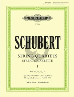 Schubert Quartets Vol.1 for 2 Violins. Viola and Violoncello Parts (Peters)