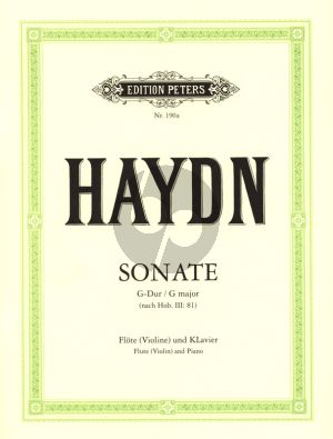 Haydn Sonate G-dur Op.77 No.1 Flute[Violin] and Piano (after String Quartet Op. 77 No.1 Hob.III:81)