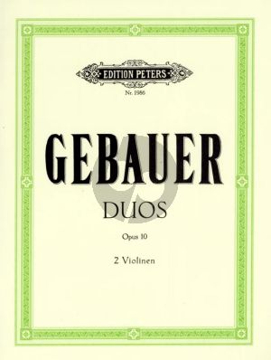 Gebauer 12 Leichte Duette Op.10 (1st Position) fur 2 Violinen - Stimmen (Herausgeber Carl Hermann)