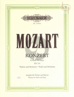 Concerto No.3 G-major KV 216 Violin-Orch. (piano red.)