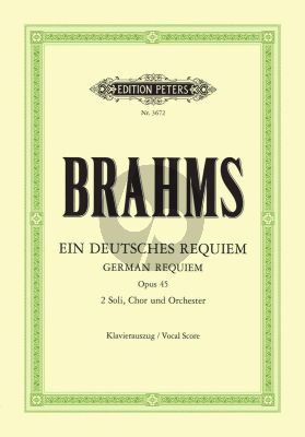 Brahms Deutsches Requiem Op.45 SBar Soli-Chor-Orchester Klavierauszug (Peters)