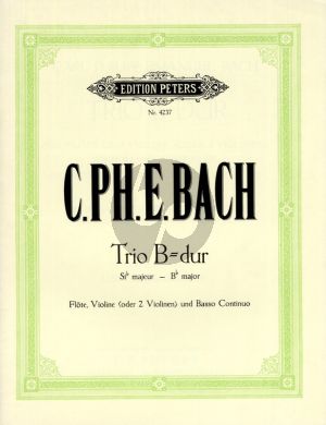 Bach Trio B-dur Wq161/2 Flote-Violine-Bc (Part./Stimmen) (Ludwig Landshoff)