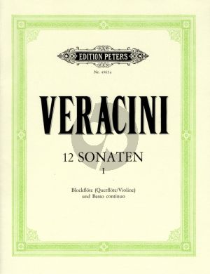 Veracini 12 Sonaten Vol.1 (No.1-3) Alblockflote [Flote/Violine] und Bc (Herausgegeben von Walter Kolneder)