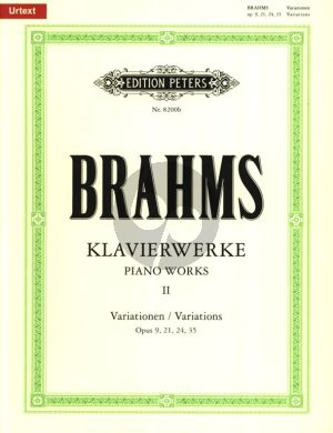 Brahms Klavierwerke Vol.2 - Variationen (Herausgebers Carl Seemann / Kurt Stephenson) (Peters-Urtext)