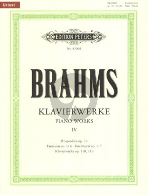 Brahms Klavierwerke Vol.4 (Herausgebers Carl Seemann / Kurt Stephenson) (Peters-Urtext)