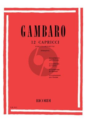 Gambaro 12 Caprices Clarinet (edited by Alamiro Giampieri)