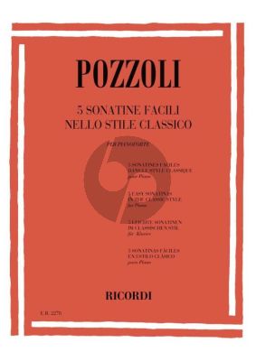 Pozzoli 5 Sonatine Facili nello stile Classico Piano (5 Easy Sonatinas in Classical Style)