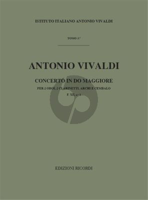 Vivaldi Concerto C-major RV 560 F.XII n.1 2 Oboes-2 Clarinets-Strings and Bc (Score) (Angelo Ephrikian)