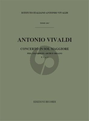 Vivaldi Concerto G-major (F.V No.2) (2 Mandolines-Strings-Organ) (Score)
