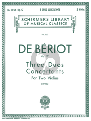 Beriot 3 Duos Concertantes Op.57 for 2 Violins (Mittell)