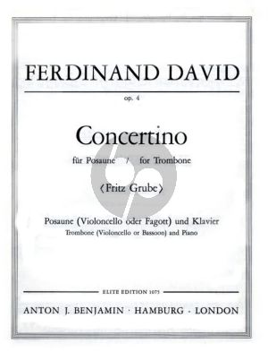 David Concertino E-flat major Op. 4 Trombone and Orchestra (piano reduction) (Fritz Grube)