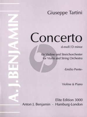 Tartini Concerto d-minor Violin and String Orchestra (piano reduction) (edited by Emilio Pente)