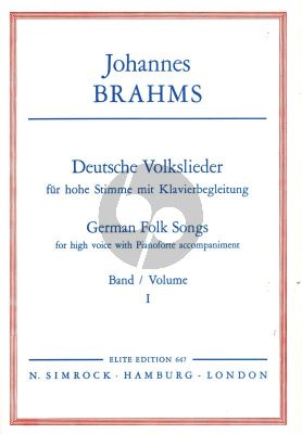 Brahms Deutsche Volkslieder Vol. 1 for High Voice and Piano (German/English)