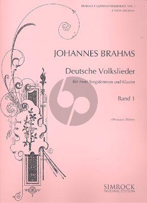 Brahms Deutsche Volkslieder Vol.1 2 Singstimmen(Frauen- und eine Männerstimme)-Klavier