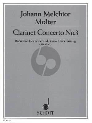 Molter Concerto Nr.3 for Clarinet and Piano (Edited by Pamela Weston)
