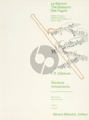 Gebauer 6 Duos Concertantes Op.8 Vol.2 Clarinette et Basson (Playing Score) (Edition Maurice Allard)