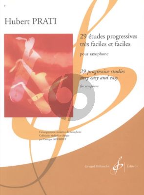 Prati 29 Etudes Progressives - Faciles et tres Faciles pour Saxophone