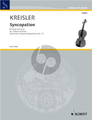 Kreisler Syncopation Violin and Piano (Grade 3 - 4)