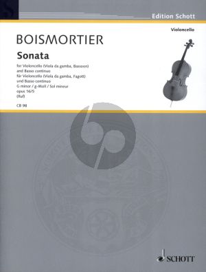 Boismortier Sonata g-minor Op.26 No.5 for Violoncello [Viola da Gamba/Bassoon] and Piano (Edited by Hugo Ruf)