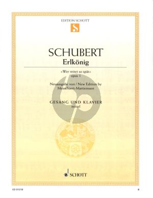 Schubert Erlkonig Wer reitet so spät fur Mittelstimme und Klavier (Neuasugabe von Messchaert-Martienssen)