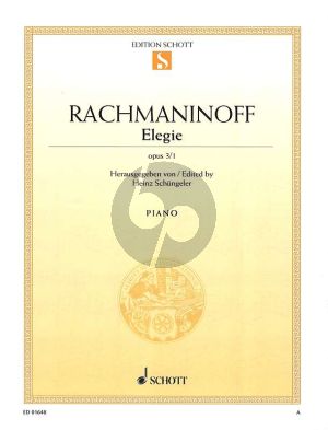 Rachmaninoff Elegie Op.3 No.1 Klavier (Heinz Schungeler)