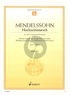 Mendelssohn Hochzeitsmarsch - Wedding March Op.61 No.9 Klavier (aus Ein Sommernachtstraum)