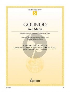 Gounod Ave Maria F-dur Mittel mit and Klavier; Violine (Violoncello) ad libitum (lat./fr./dt.)