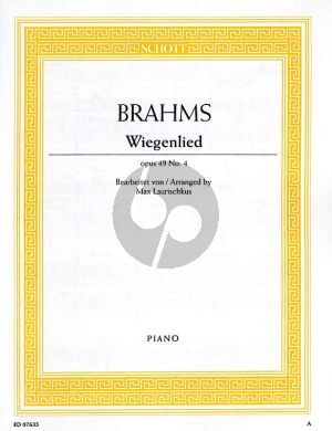 Brahms Wiegenlied Op.49 No.4 (Guten Abend Guten Nacht) Piano Solo (Edited by Max Laurischkus)