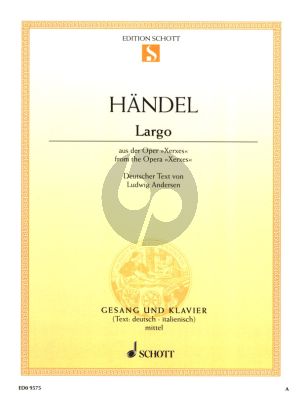 Handel Largo Ombra mai fu (recit:Frondi Tenere) (Xerxes) Mittelstimme (F-dur) (Deutsch-Italienisch)