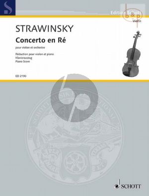 Strawinsky Concerto D-major (1931) Violin-Orchestra Edition for Violin and Piano (edited by Samuel Dushkin)