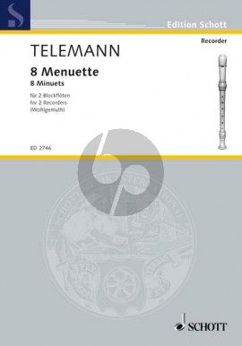 Telemann Menuette fur Sopran- und Altblockflote (Spielpartitur) (Her­aus­ge­ber Gerhard Wohlgemuth)