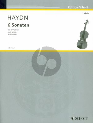 Haydn 6 Sonatas Hob.VI:G1 for 2 Violins Playing Score (edited Adolf Hoffmann) (Grade 3 - 4)