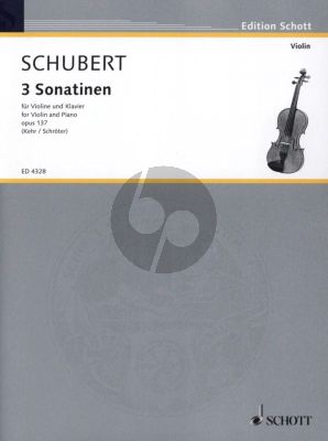 Schubert 3 Sonatinen Op.137 Violine und Klavier (edited by Heinz Schroter and Gunter Kehr)