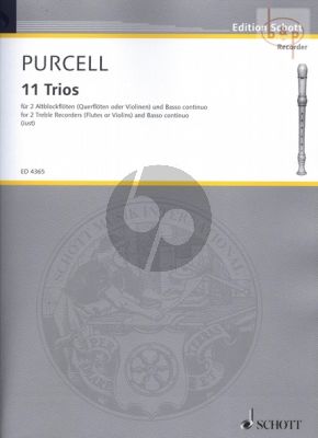 11 Trios for 2 Treble Recorders and Bc Score and Parts